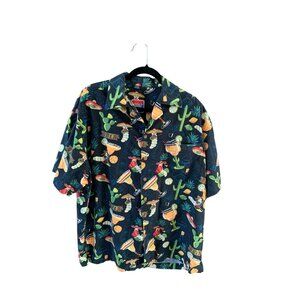 Dem Crazy Mens Size XL Button Up Short Sleeve Shirt Especial Tequila Cantina Pri
